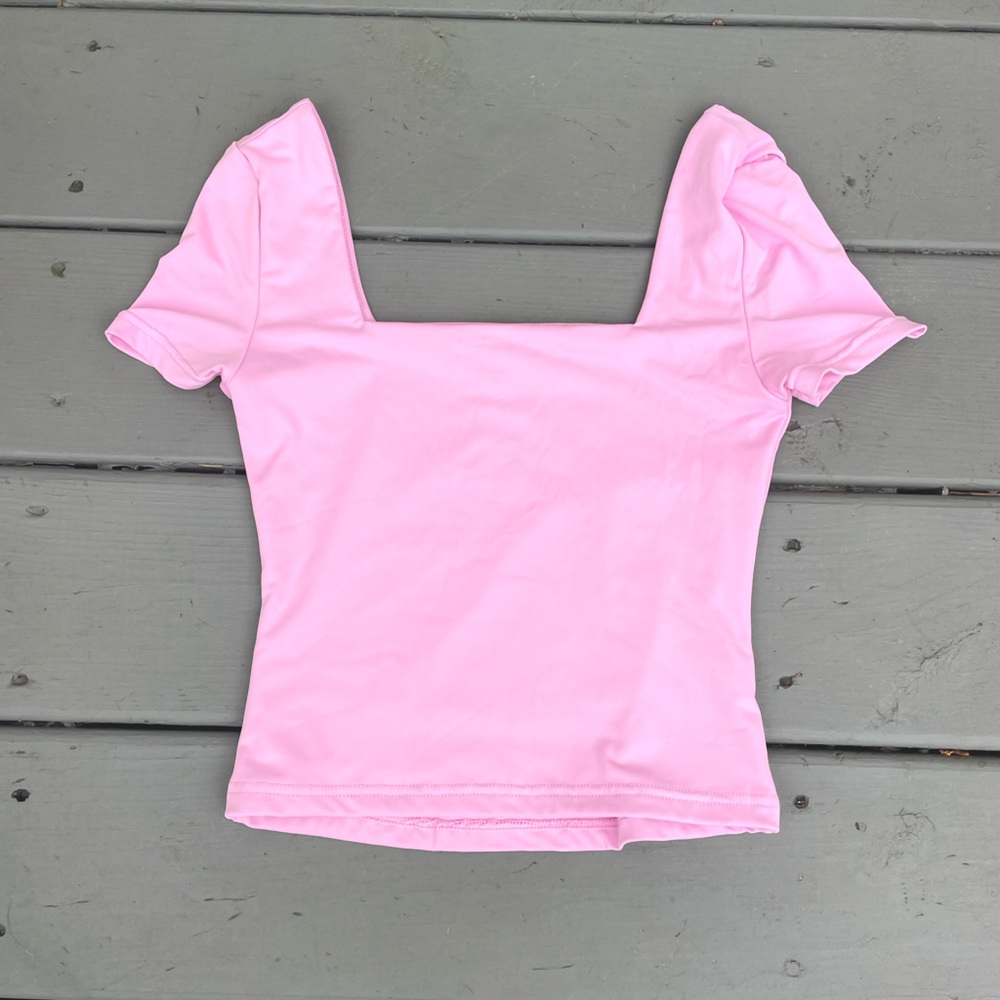 LOVE POEM Cute Pink Stretchy Tee Size Small